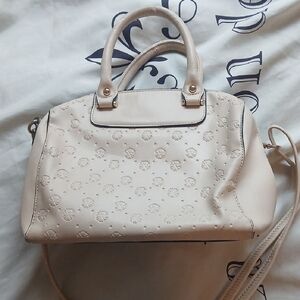Christian Lacroix Cream Satchel Bag Vegan Leather